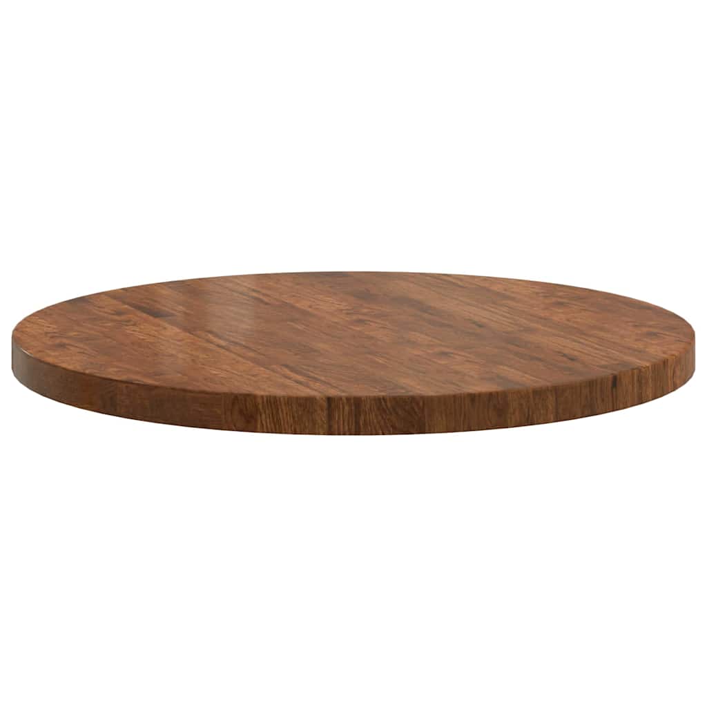 Tischplatte Braun Ø 80 x 4 cm Massives Eichenholz