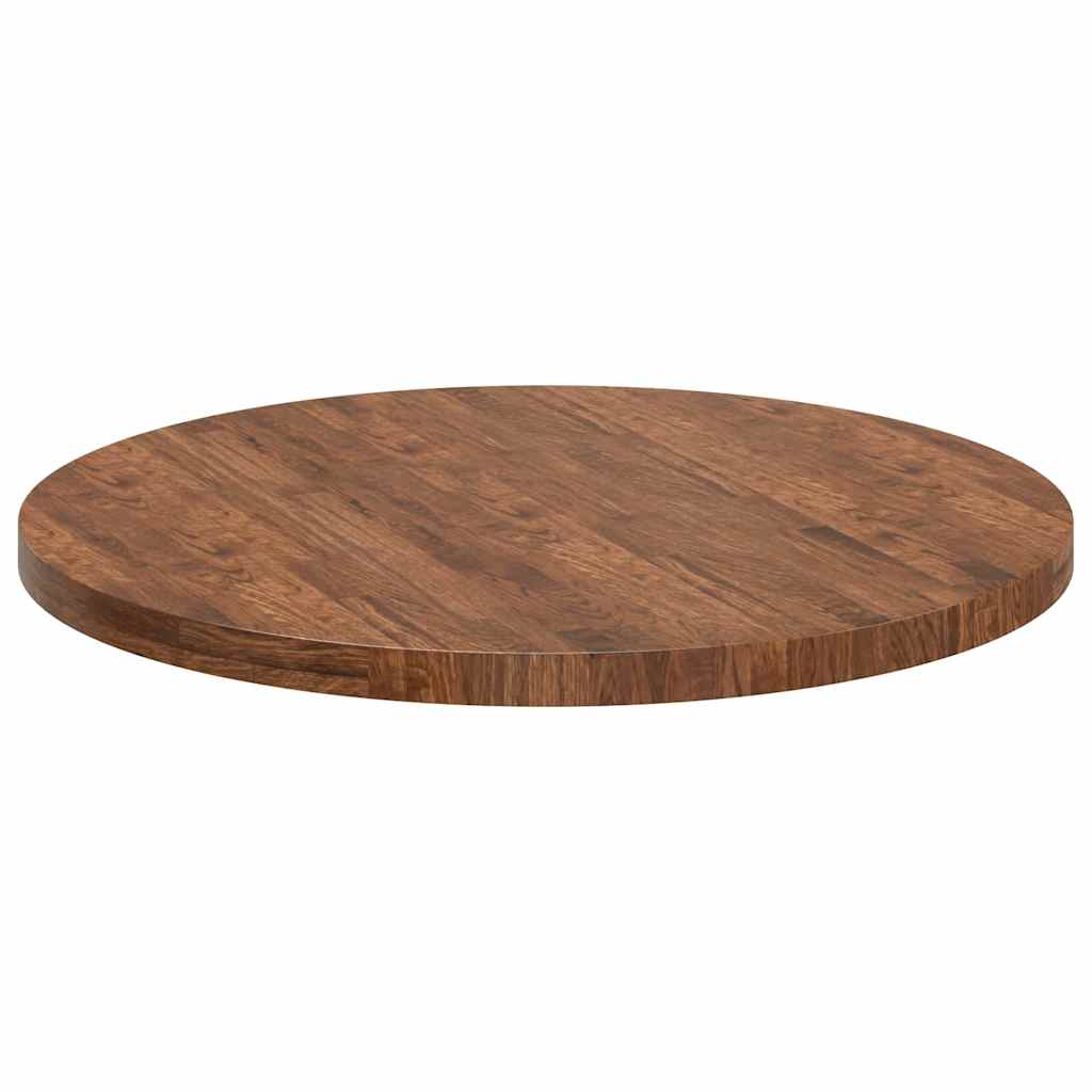 Tischplatte Braun Ø 90 x 4 cm Massives Eichenholz