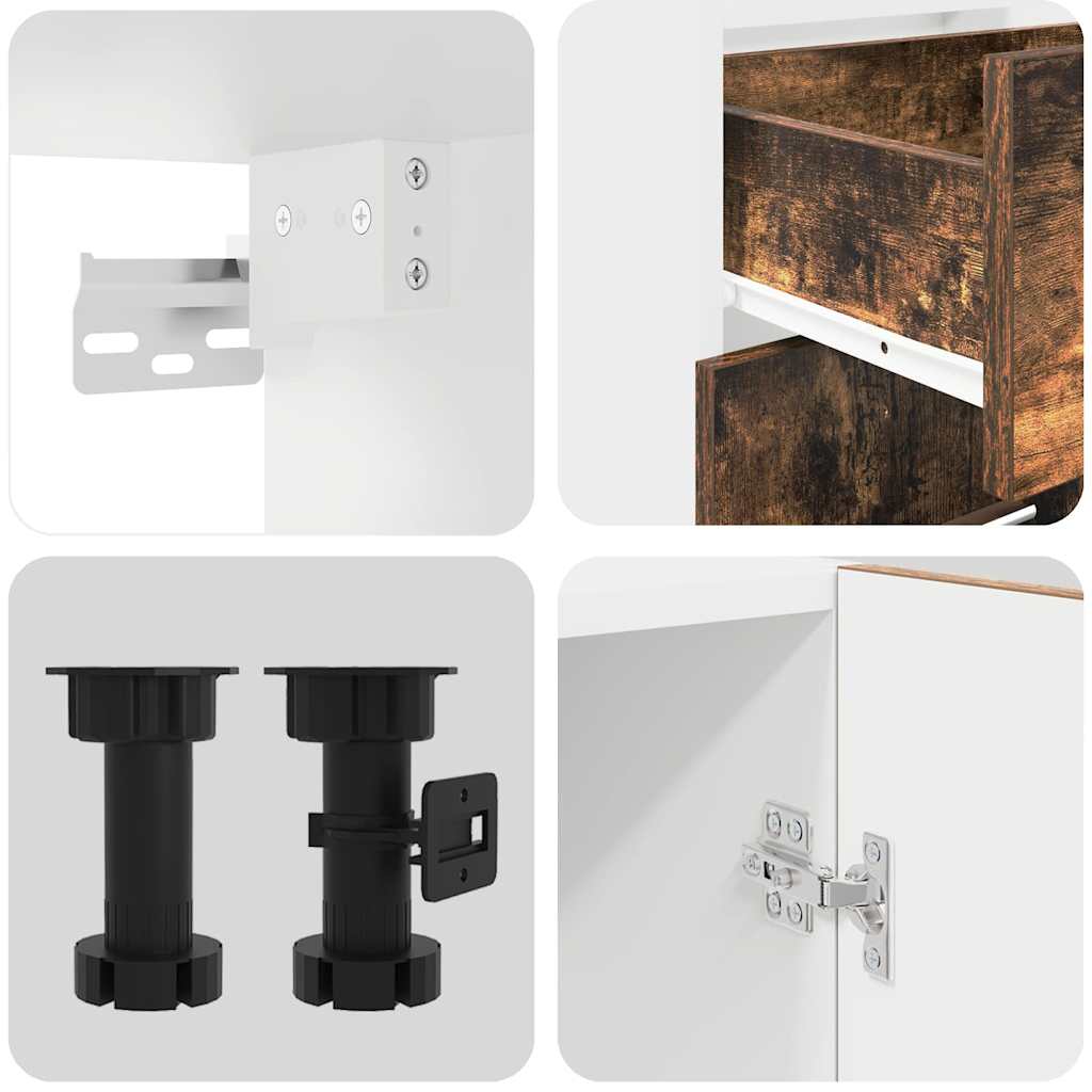 Küchenschrank-Set 4 pcs Geräucherte Eiche 140 x 46 x 81.5 cm