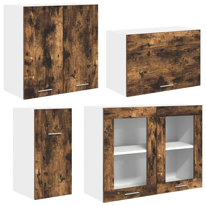 Küchenschrank-Set mit Tür 8 pcs Räuchereiche 240 x 46 x 81,5 cm