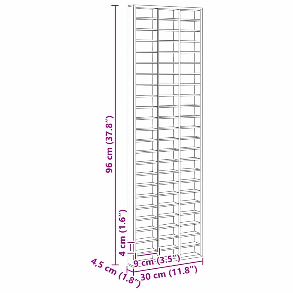 Präsentationsbox Braun 30 x 4,5 x 96 cm Holzwerkstoff