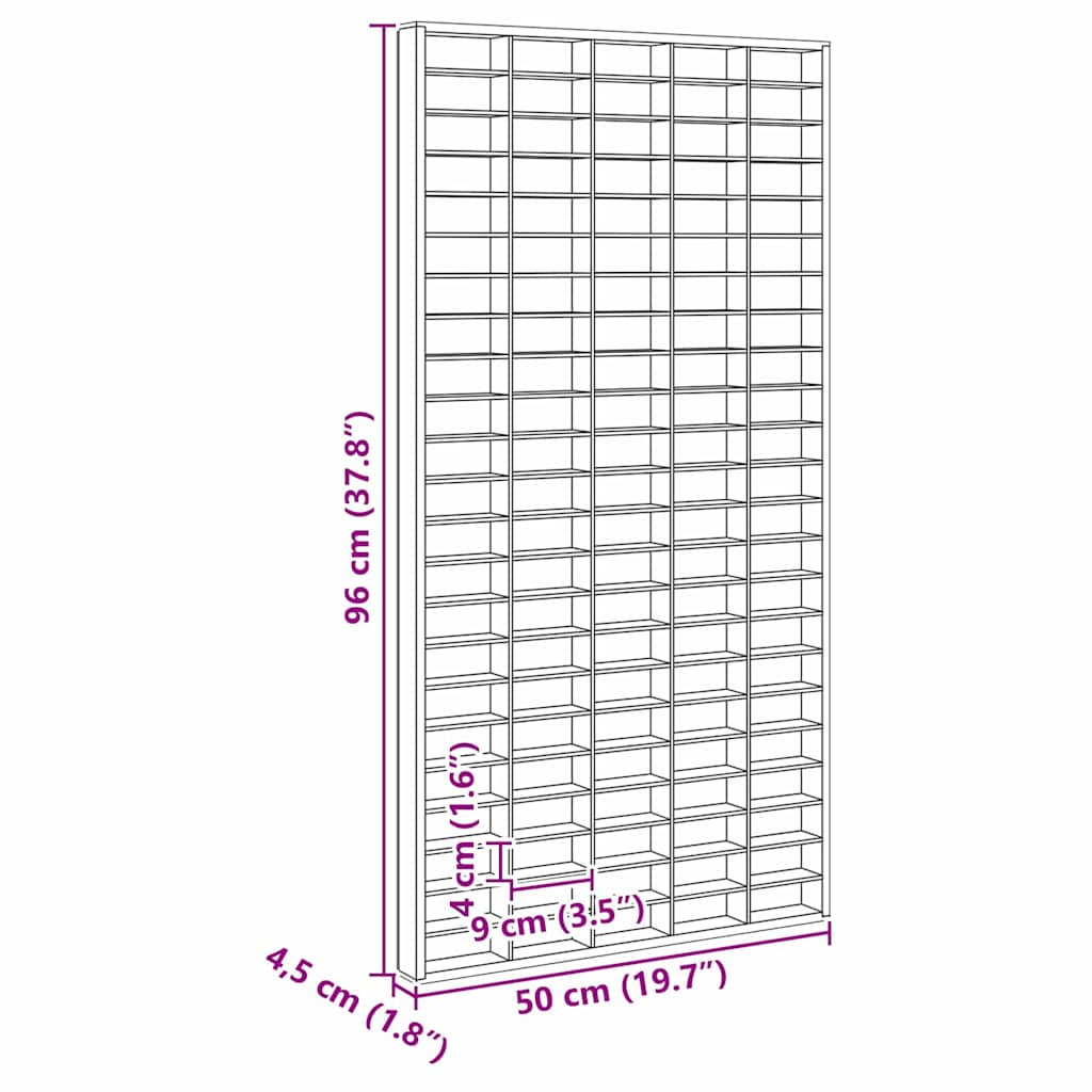 Präsentationsbox Braun 50 x 4.5 x 96 cm Holzwerkstoff