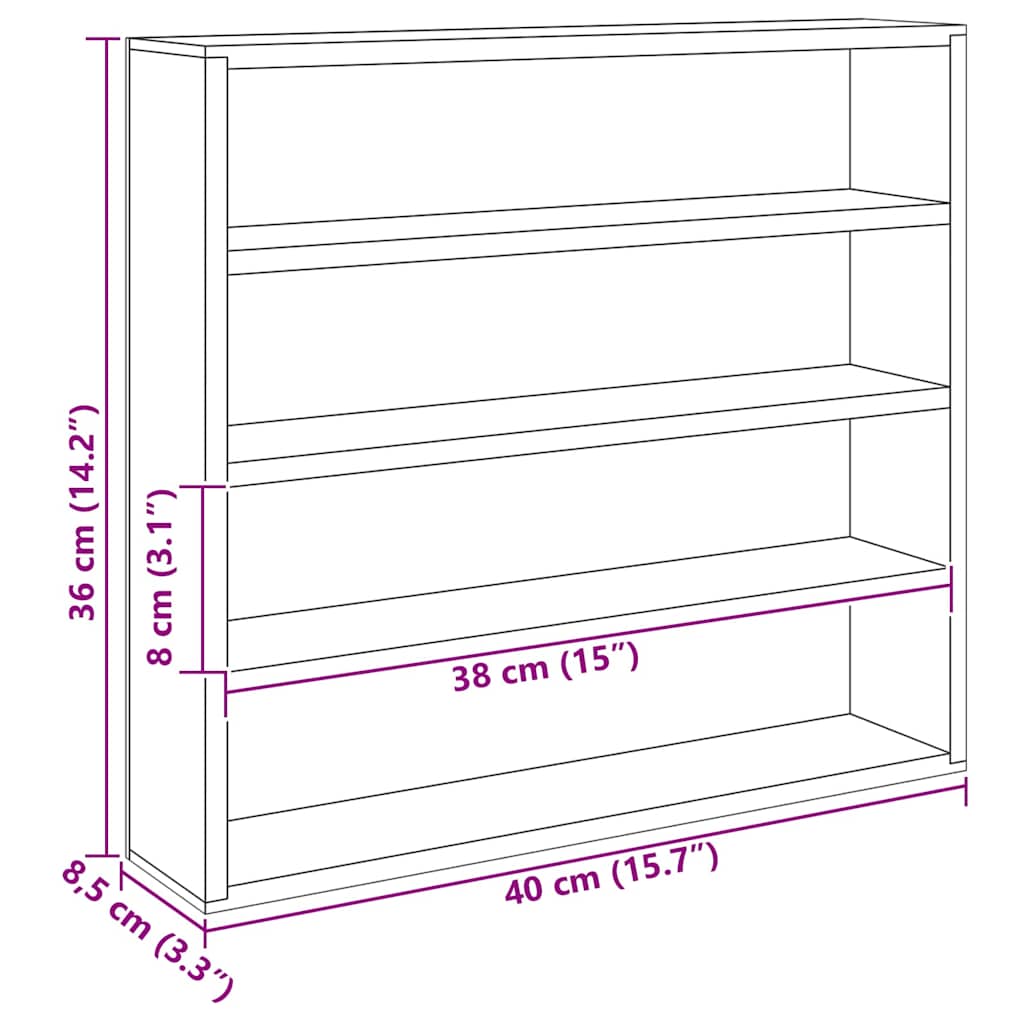 Holz-Sammelvitrine Braun 40 x 8.5 x 37 cm Sperrholz