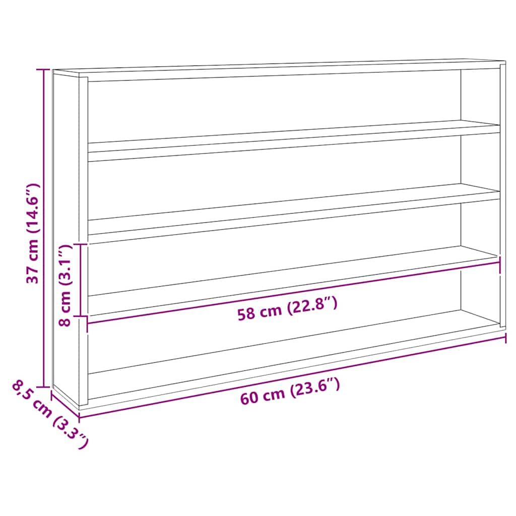 Holz-Sammelvitrine Braun 60 x 8,5 x 37 cm Sperrholz