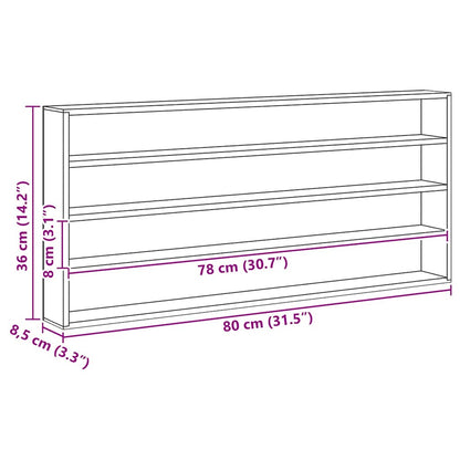 Holz-Sammelvitrine Braun 80 x 8.5 x 36 cm Sperrholz