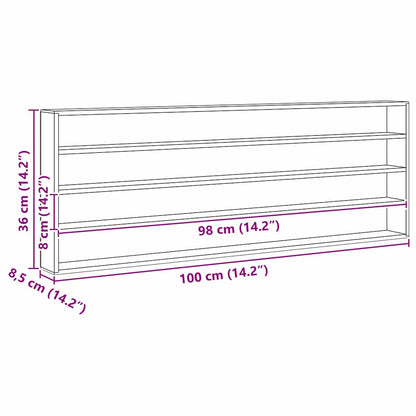 Holz-Sammelvitrine Braun 100 x 8.5 x 36 cm Sperrholz