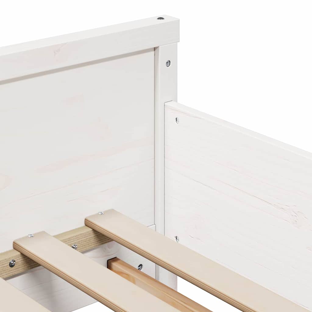 Ausziehbares Bettgestell für Kinder Weiß 80 x 130 / 165 / 200 cm