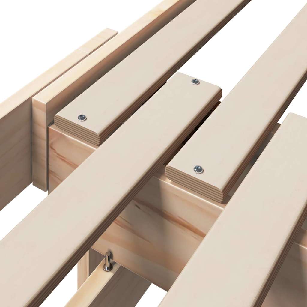 Ausziehbares Bettgestell für Kinder Braun 80 x 130 / 165 / 200 cm