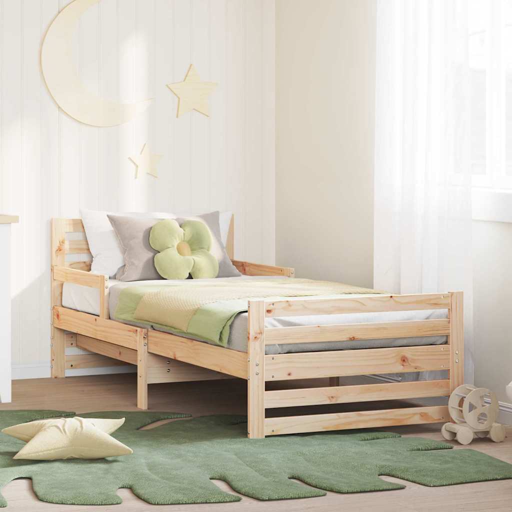 Ausziehbares Bettgestell für Kinder Braun 80 x 130 / 165 / 200 cm