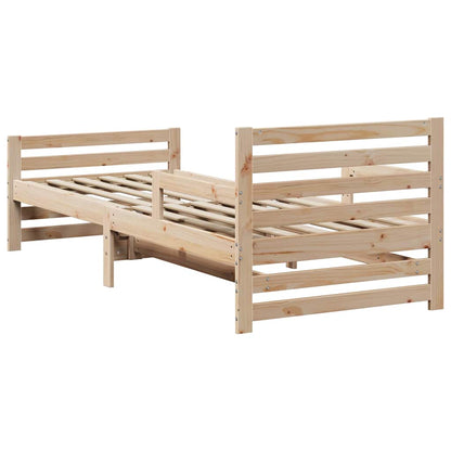 Ausziehbares Bettgestell für Kinder Braun 80 x 130 / 165 / 200 cm