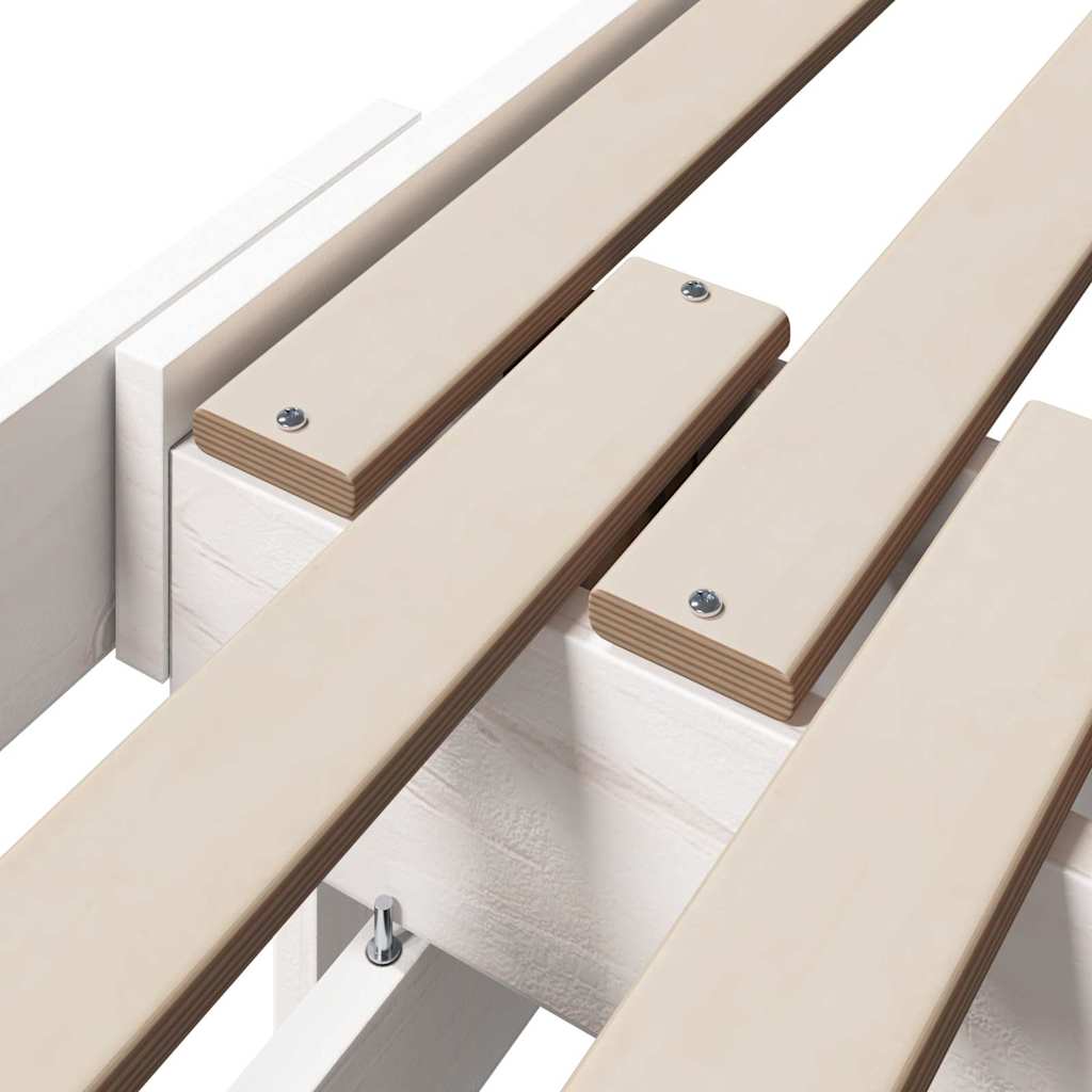 Ausziehbares Bettgestell für Kinder Weiß 80 x 130 / 165 / 200 cm