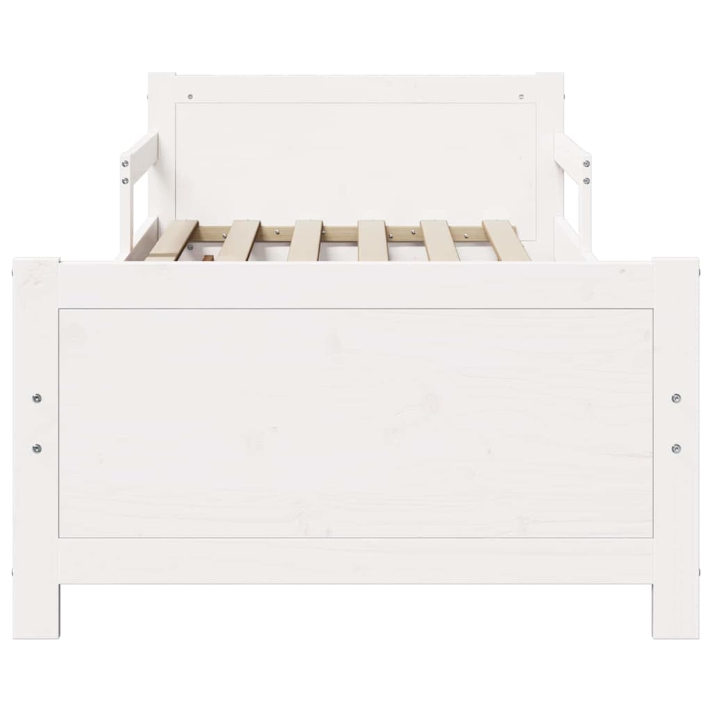 Ausziehbares Bettgestell für Kinder Weiß 80 x 130 / 165 / 200 cm