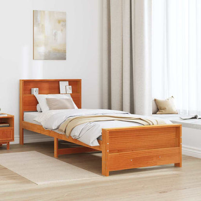 Bettgestell Wachsbraun 90 x 200 cm Massivholz Kiefer