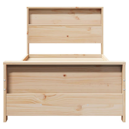 Bettgestell mit Kopfteil Braun 90 x 190 cm Massivholz Kiefer