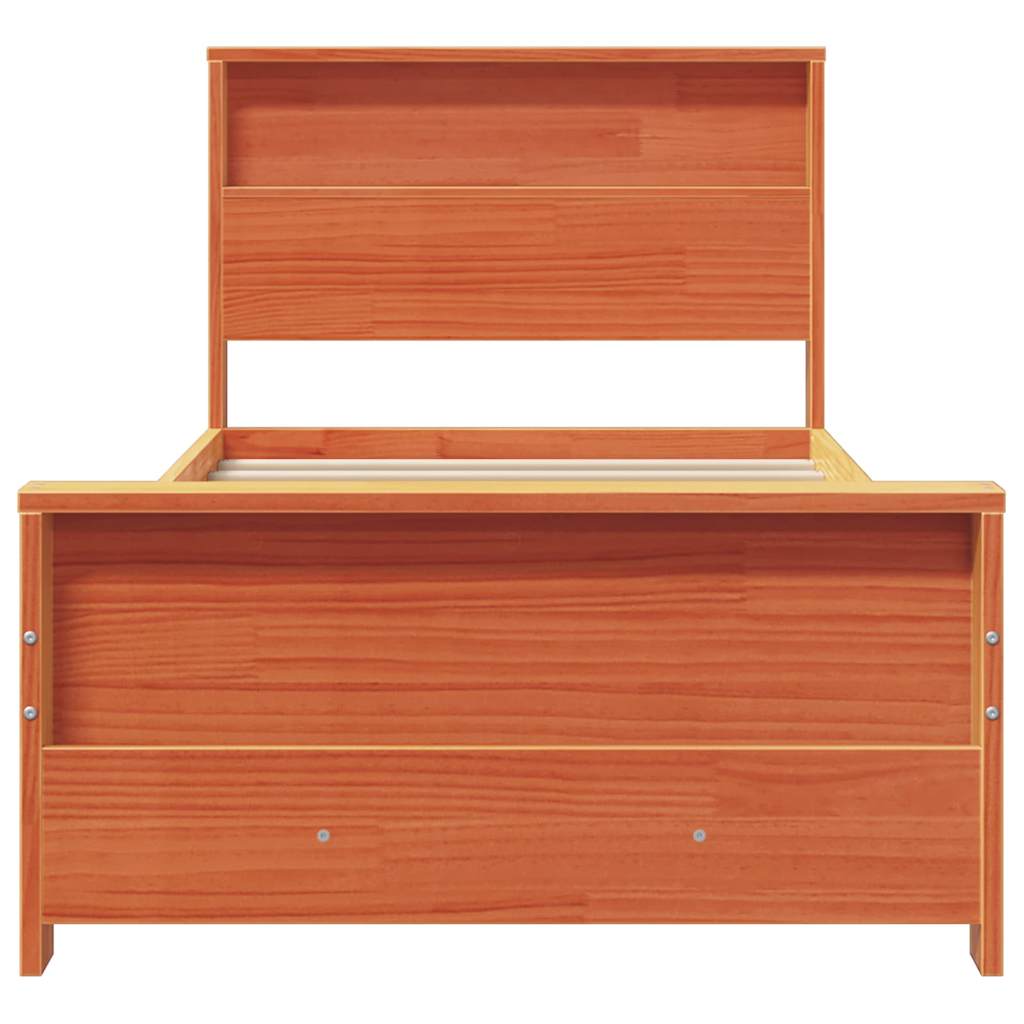 Bettgestell Wachsbraun 75 x 190 cm Massivholz Kiefer
