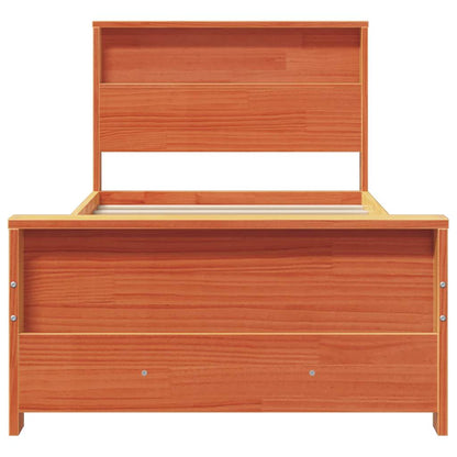 Bettgestell Wachsbraun 75 x 190 cm Massivholz Kiefer