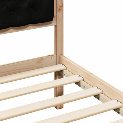 Bettgestell mit Kopfteil Schwarz 75 x 190 cm Stoff