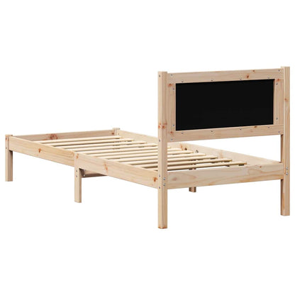 Bettgestell mit Kopfteil Schwarz 75 x 190 cm Stoff