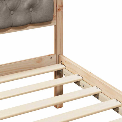 Bettgestell mit Kopfteil Taupe 75 x 190 cm Stoff