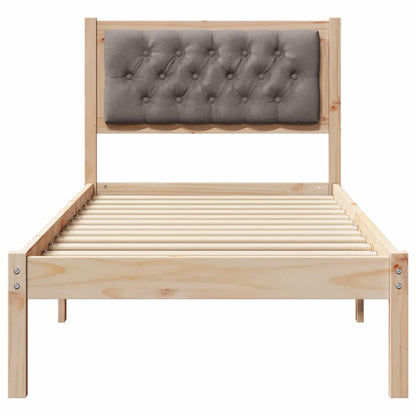 Bettgestell mit Kopfteil Taupe 75 x 190 cm Stoff