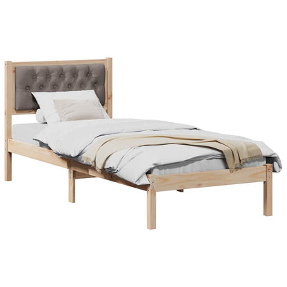 Bettgestell mit Kopfteil Taupe 75 x 190 cm Stoff