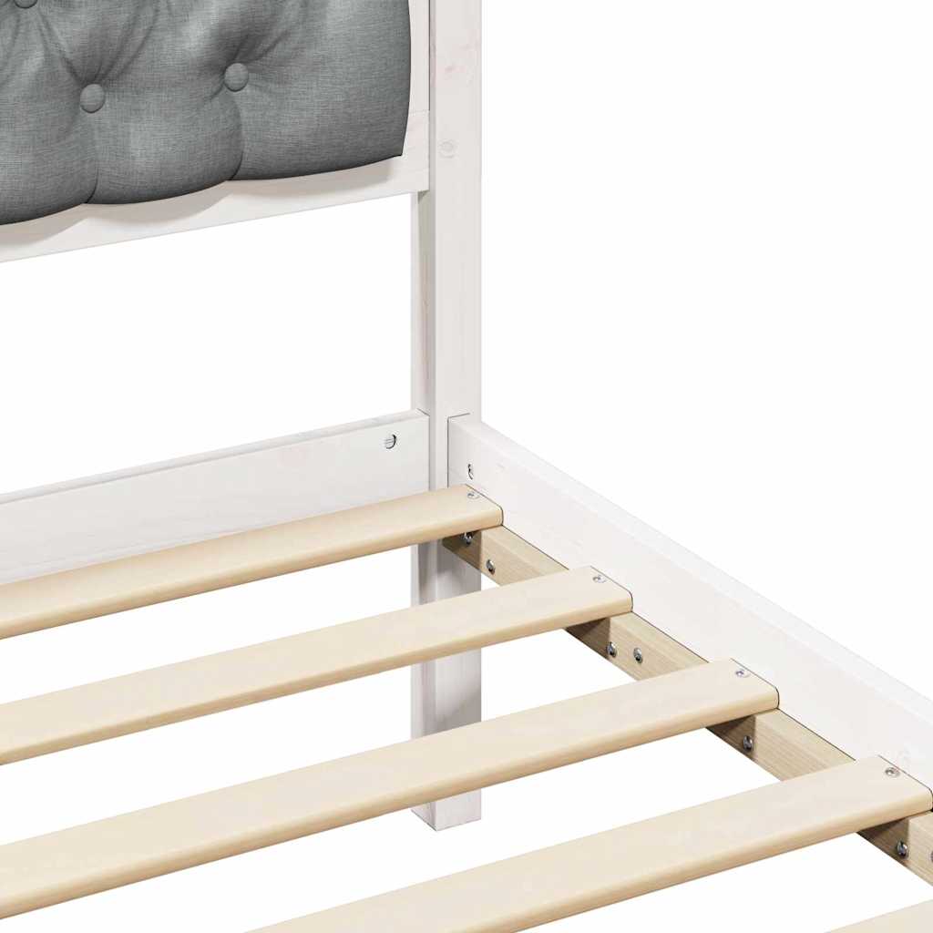 Bettgestell mit Kopfteil Hellgrau 75 x 190 cm Stoff