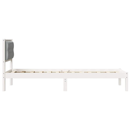 Bettgestell mit Kopfteil Hellgrau 75 x 190 cm Stoff