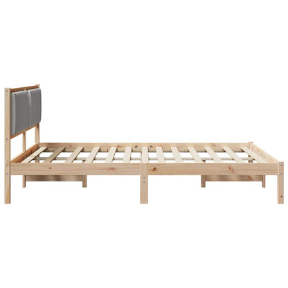 Bettgestell mit gepolstertem Kopfteil Hellgrau 150 x 200 cm
