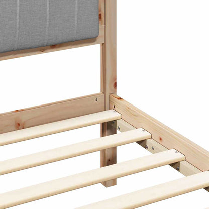 Bettgestell mit gepolstertem Kopfteil Hellgrau 75 x 190 cm
