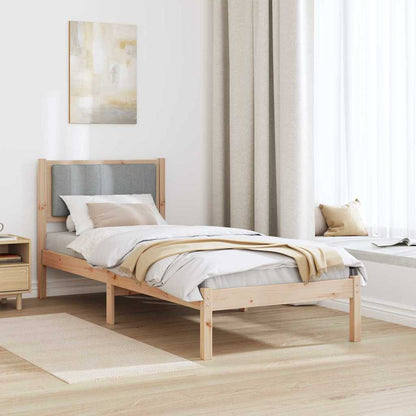 Bettgestell mit gepolstertem Kopfteil Hellgrau 75 x 190 cm