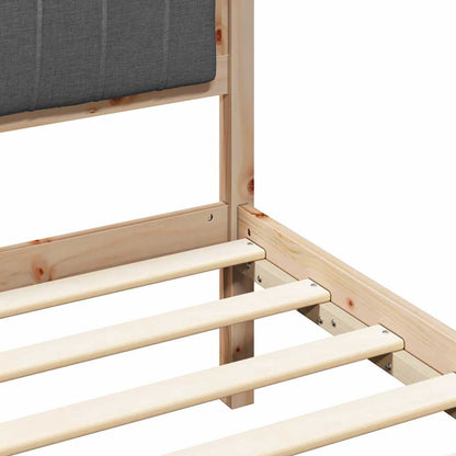 Bettgestell mit gepolstertem Kopfteil Dunkelgrau 75 x 190 cm