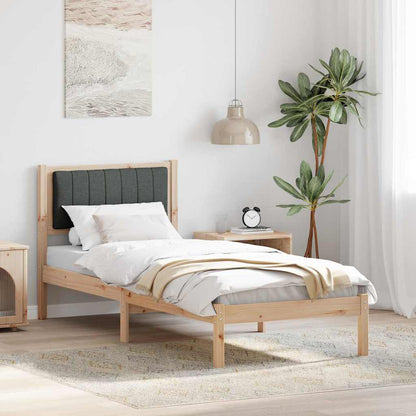 Bettgestell mit gepolstertem Kopfteil Dunkelgrau 75 x 190 cm