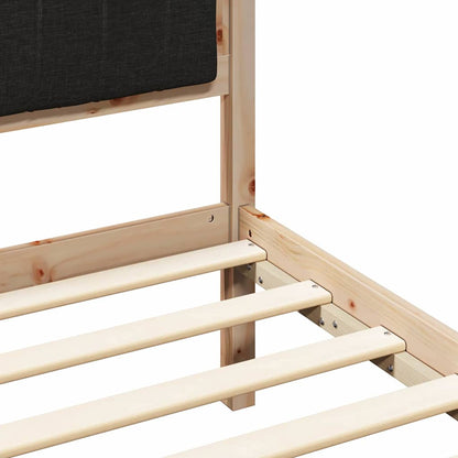 Bettgestell mit gepolstertem Kopfteil Schwarz 75 x 190 cm Stoff
