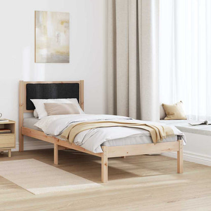 Bettgestell mit gepolstertem Kopfteil Schwarz 75 x 190 cm Stoff