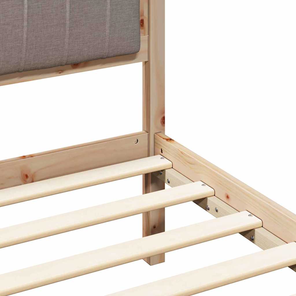 Bettgestell mit gepolstertem Kopfteil Taupe 75 x 190 cm Stoff