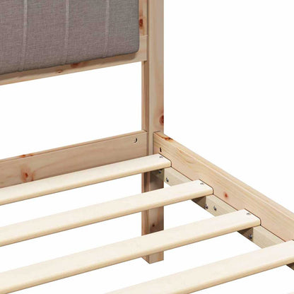 Bettgestell mit gepolstertem Kopfteil Taupe 75 x 190 cm Stoff