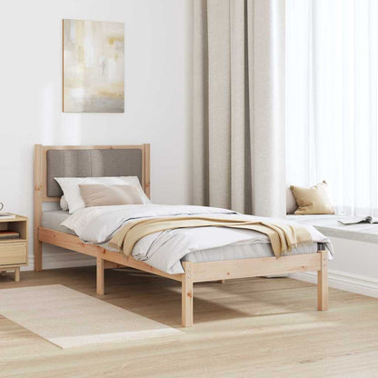 Bettgestell mit gepolstertem Kopfteil Taupe 75 x 190 cm Stoff