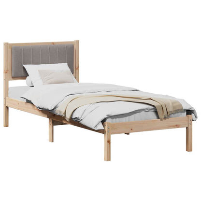 Bettgestell mit gepolstertem Kopfteil Taupe 75 x 190 cm Stoff