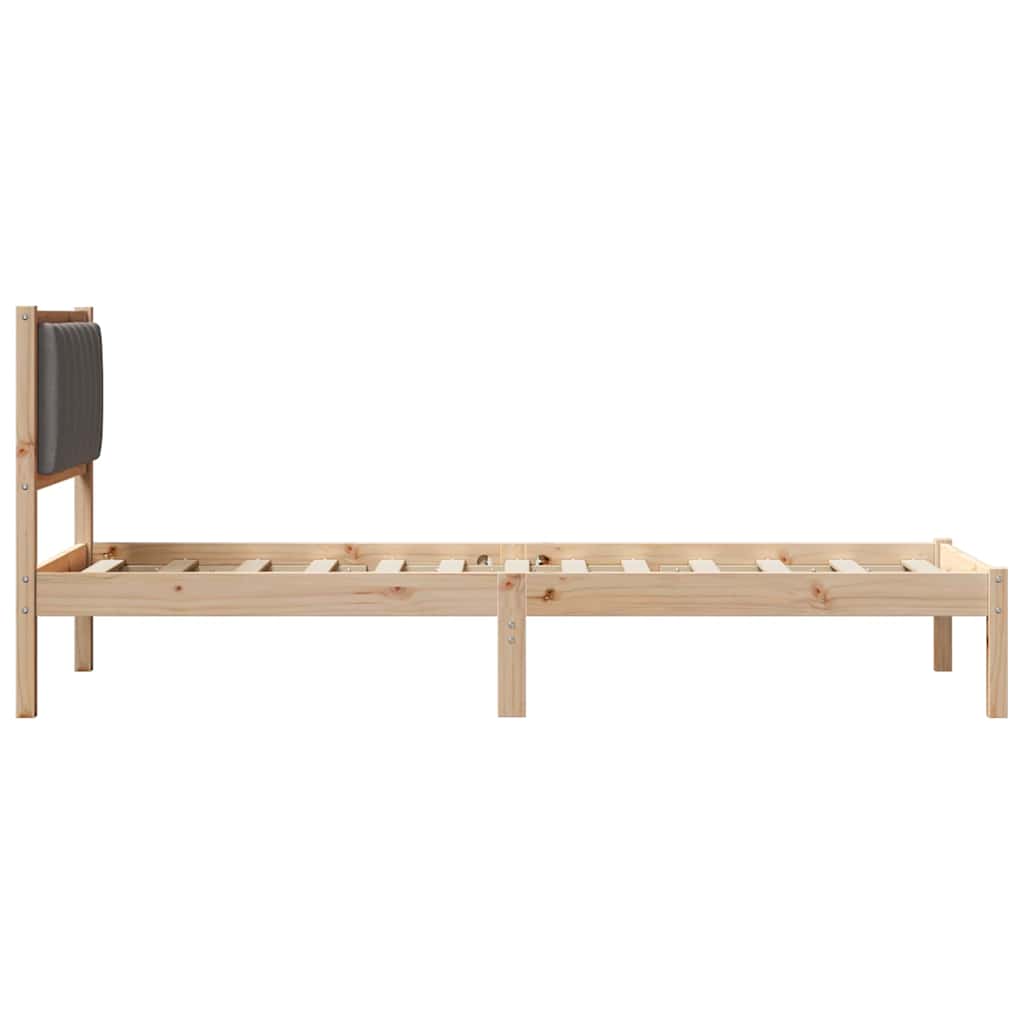 Bettgestell mit gepolstertem Kopfteil Taupe 75 x 190 cm Stoff