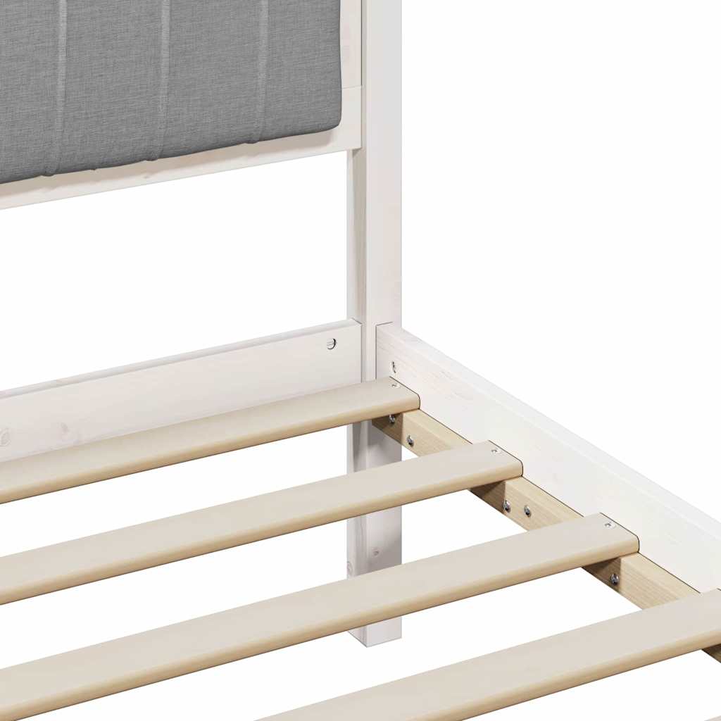 Bettgestell mit gepolstertem Kopfteil Hellgrau 75 x 190 cm
