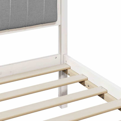 Bettgestell mit gepolstertem Kopfteil Hellgrau 75 x 190 cm