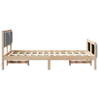 Bettgestell mit Kopfteil Hellgrau 120 x 200 cm Stoff