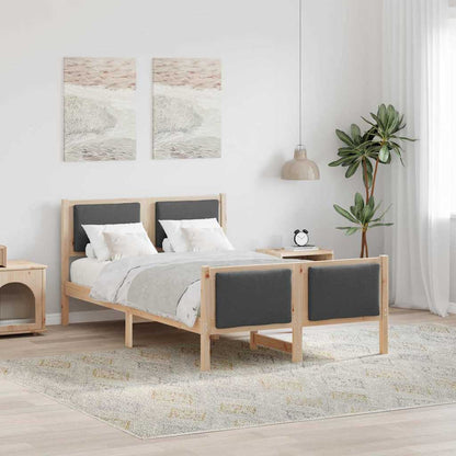 Bettgestell mit Kopfteil Dunkelgrau 120 x 200 cm Stoff
