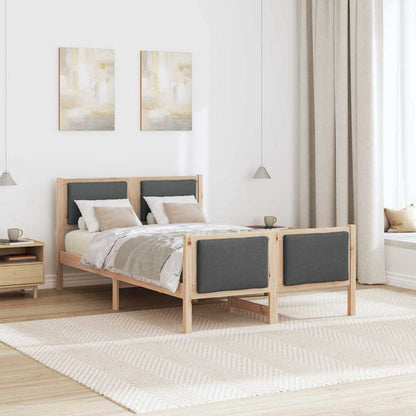 Bettgestell mit Kopfteil Dunkelgrau 120 x 200 cm Stoff