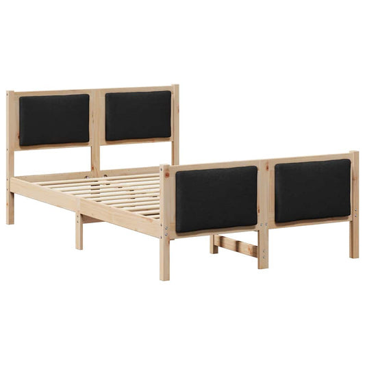 Bettgestell mit Kopfteil Schwarz 120 x 200 cm Stoff