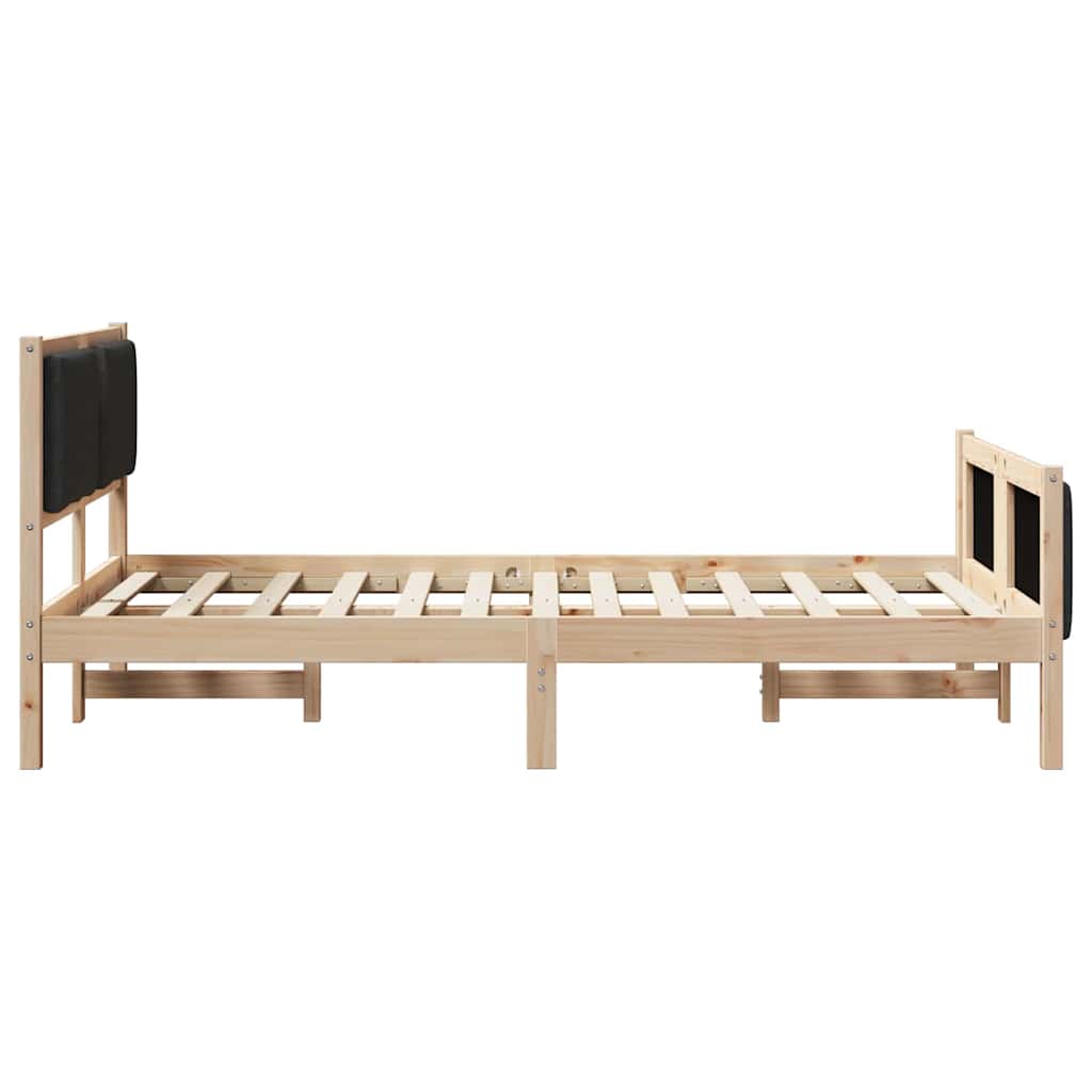 Bettgestell mit Kopfteil Schwarz 120 x 200 cm Stoff
