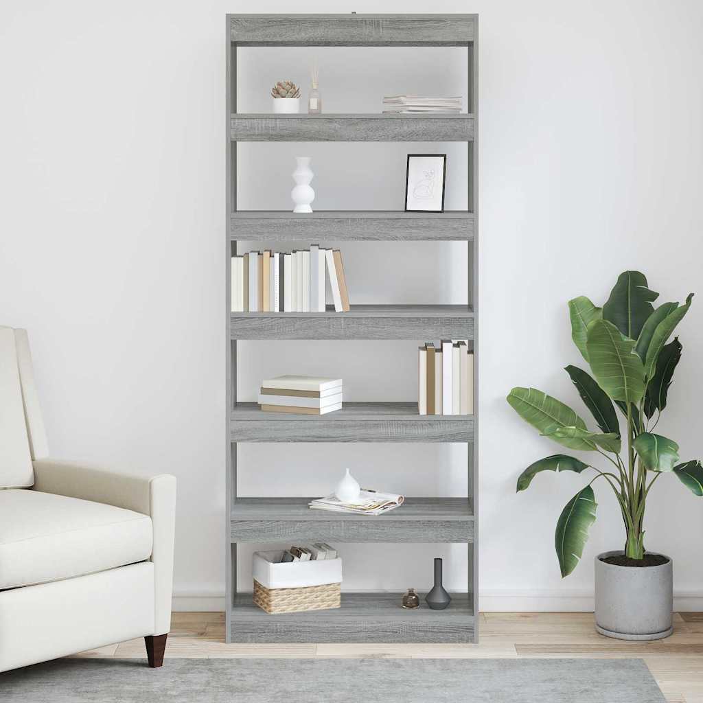 Bücherregal Grau Sonoma 80 x 30 x 198 cm Holzwerkstoff