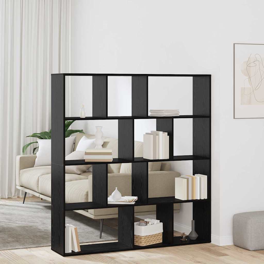 Bücherregal Schwarze Eiche 132 x 29 x 141.5 cm Holzwerkstoff