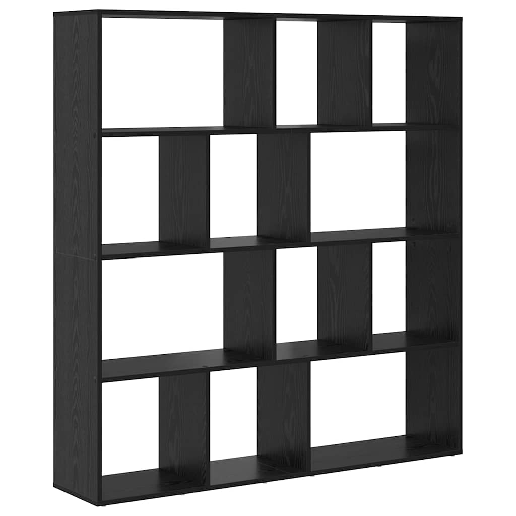 Bücherregal Schwarz Eichen-Optik 132 x 29 x 141.5 cm