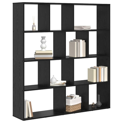 Bücherregal Schwarz Eichen-Optik 132 x 29 x 141.5 cm